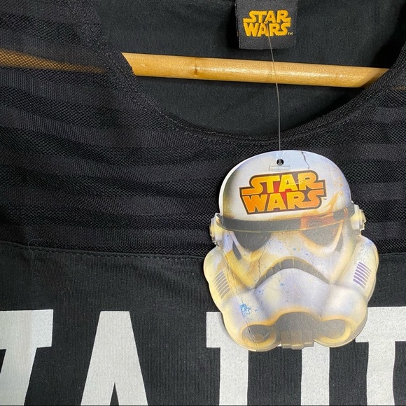 Star Wars Darth Vader Black Cotton Mesh Horizontal Stripes T-Shirt Small S - Picture 3 of 11